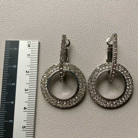 CRYSTAL DROP HOOPS EARRINGS - Picture 2 of 6